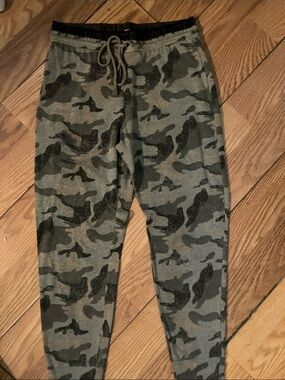 Hollister Gray Camo Logo Waistband Joggers